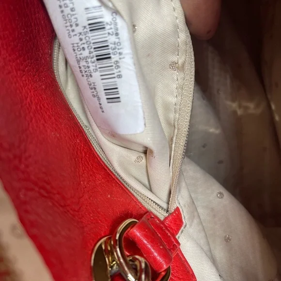 Kate Spade  Gold Coast Georgina  Marachino Red Quilted Leather Satchel Handbag - Picture 7 of 16